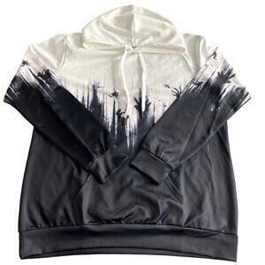 Mens Hooded Sweatshirt Long Sleeve Silhouette Element 3D Print Pullover Slim Fit